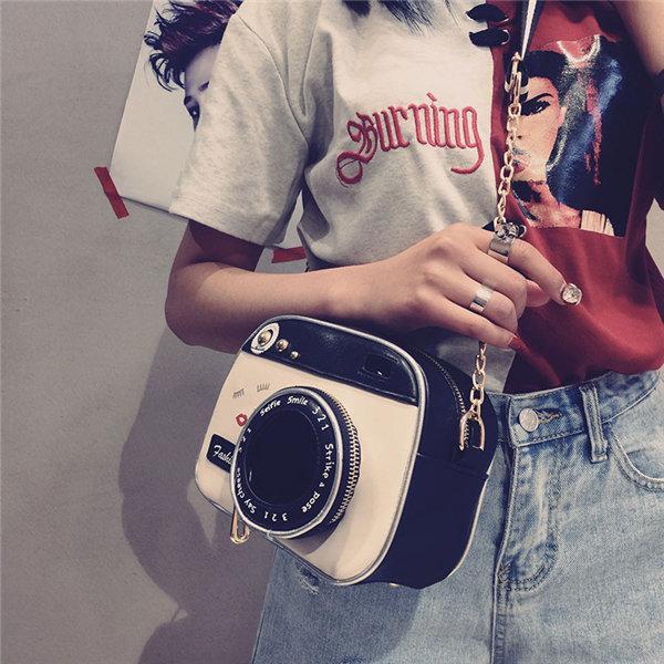 Cartoon Creative Camera Shape Crossbody Bag Shoulder Bags Chain Phone Bag For Women