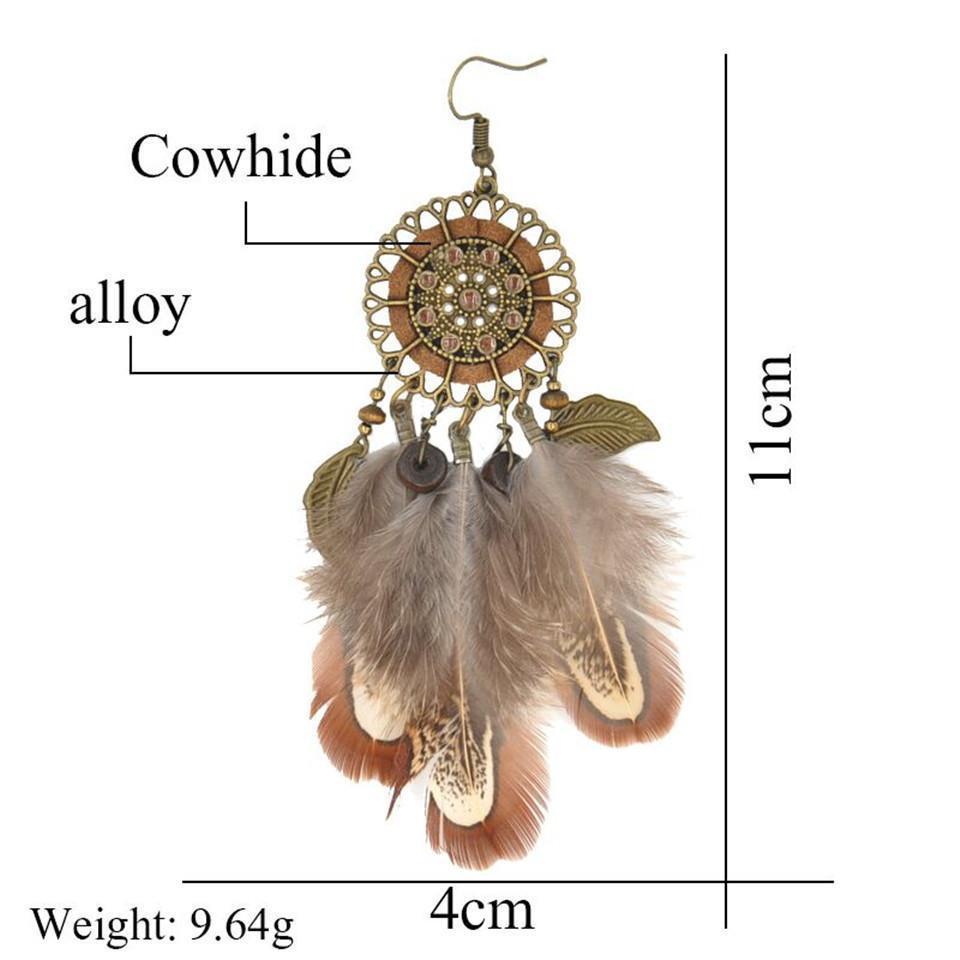 Bohemia Feather Tassels Earrings Accessories