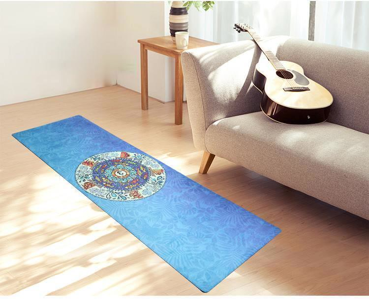 Foldable Machine Washable Lightweight Portable Yoga Mat Sweat-absorbent Non-slip Suede Natural Rubber Printed Yoga Mat Towel