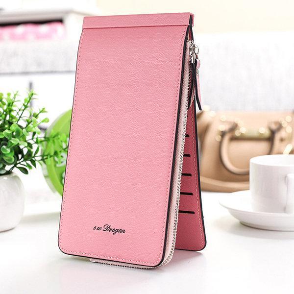 Women Microfiber Leather Multi-Card Slots Wallet Card Holders Phone Bag