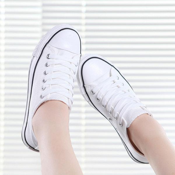 Big Size Canvas Candy Color Lace Up Casual Shoes