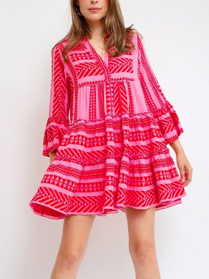 Boho Printed Tribal Bell Sleeve Dresses