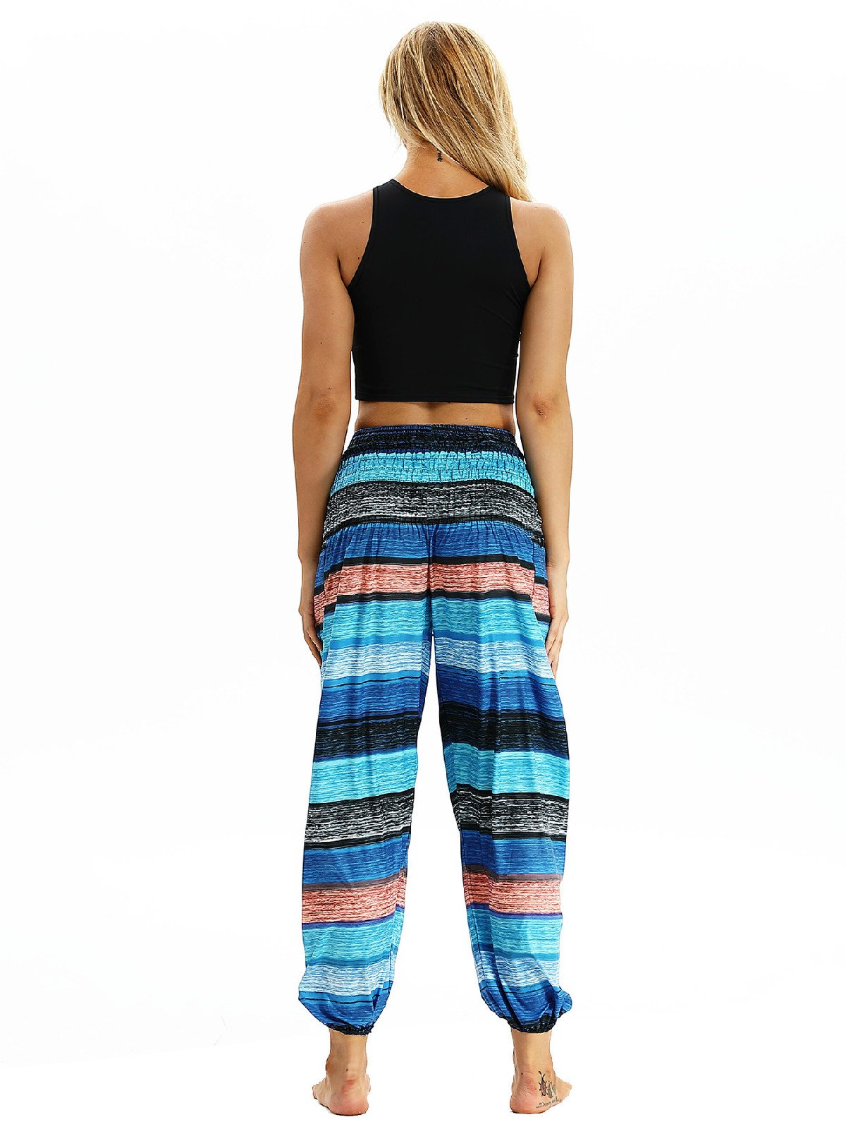 Women's Casual Light Lantern Stripe Dance Pants Popular In Autumn Yoga Loose Pants