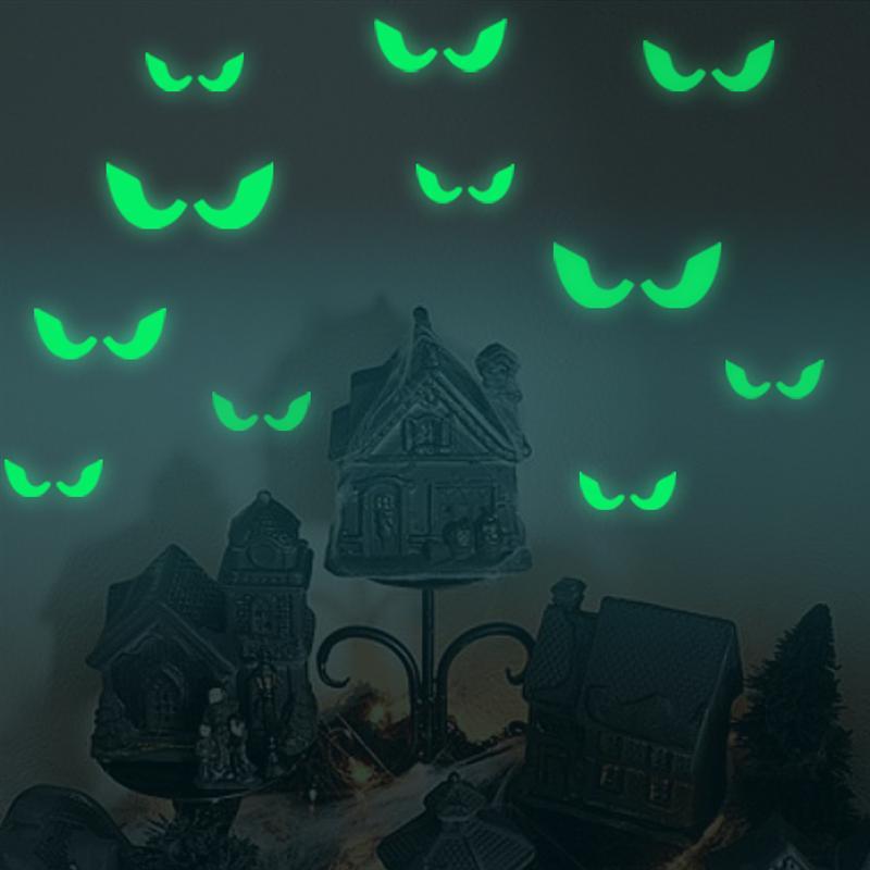 Halloween 18Pcs/set Glowing In The Dark Eyes Wall Glass Sticker