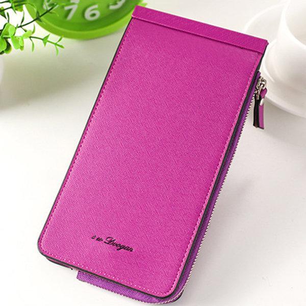 Women Microfiber Leather Multi-Card Slots Wallet Card Holders Phone Bag