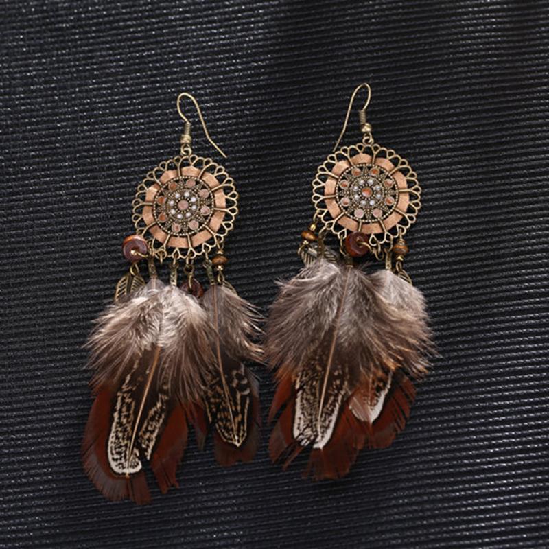 Bohemia Feather Tassels Earrings Accessories