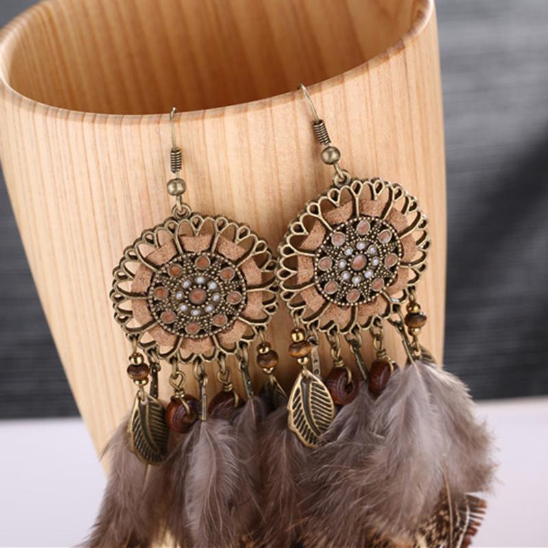 Bohemia Feather Tassels Earrings Accessories