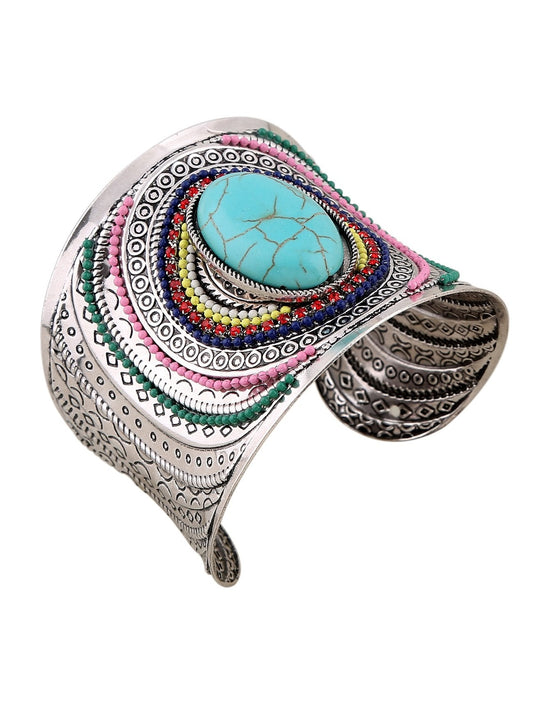 2Colors Bohemian Vintage Turquoise Cuff Bracelets