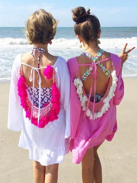 Bohemian Beach Loose Tassel Mini Dress