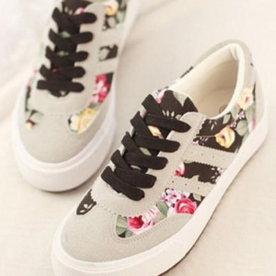 Women s Simple Preppy Style Floral Sneakers