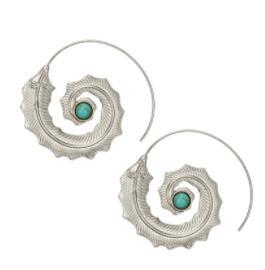 Spiral Leaf with Green Rhinestone Earrings for Women