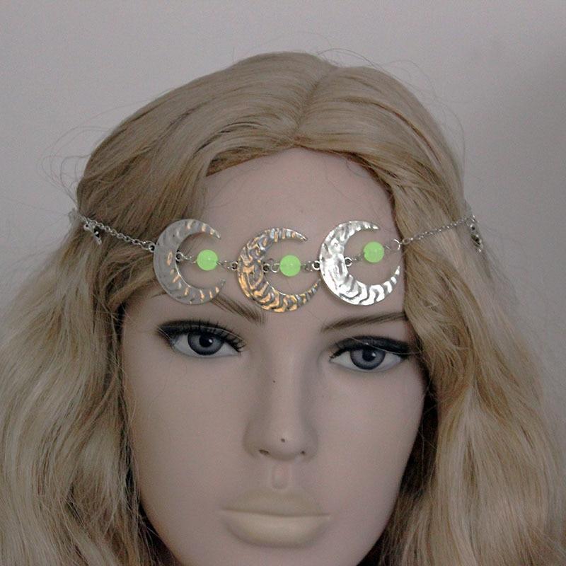 Vintage Hair Accessories Head Chain Double Moon Star Hair Jewelry