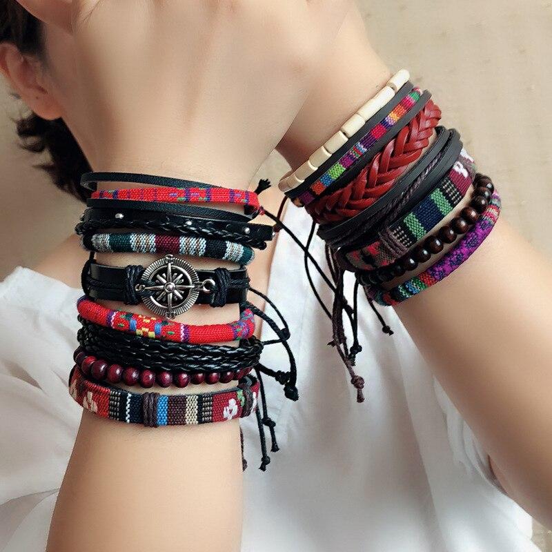 Vintage Multilayer Leather Handmade Rope Braided Bracelet