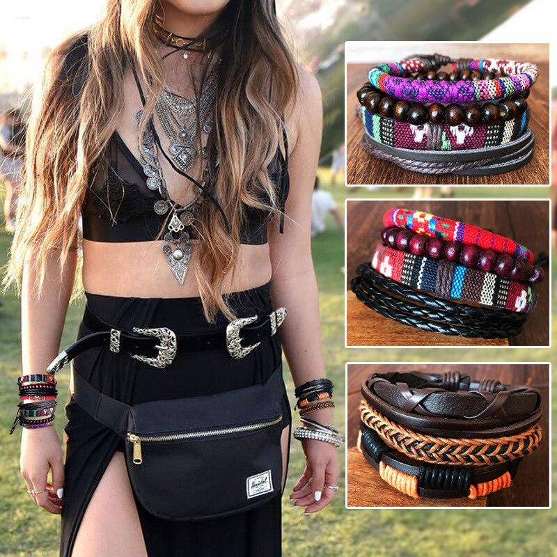 Vintage Multilayer Leather Handmade Rope Braided Bracelet