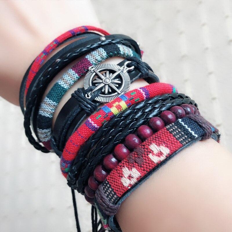 Vintage Multilayer Leather Handmade Rope Braided Bracelet