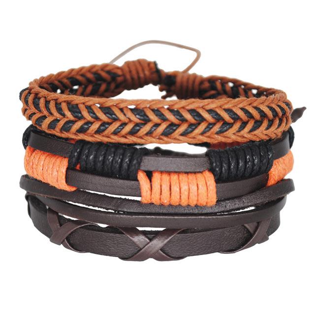 Vintage Multilayer Leather Handmade Rope Braided Bracelet