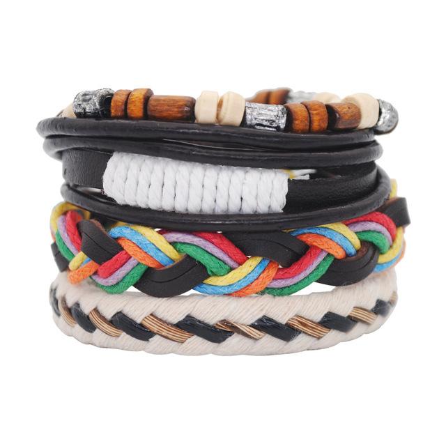 Vintage Multilayer Leather Handmade Rope Braided Bracelet