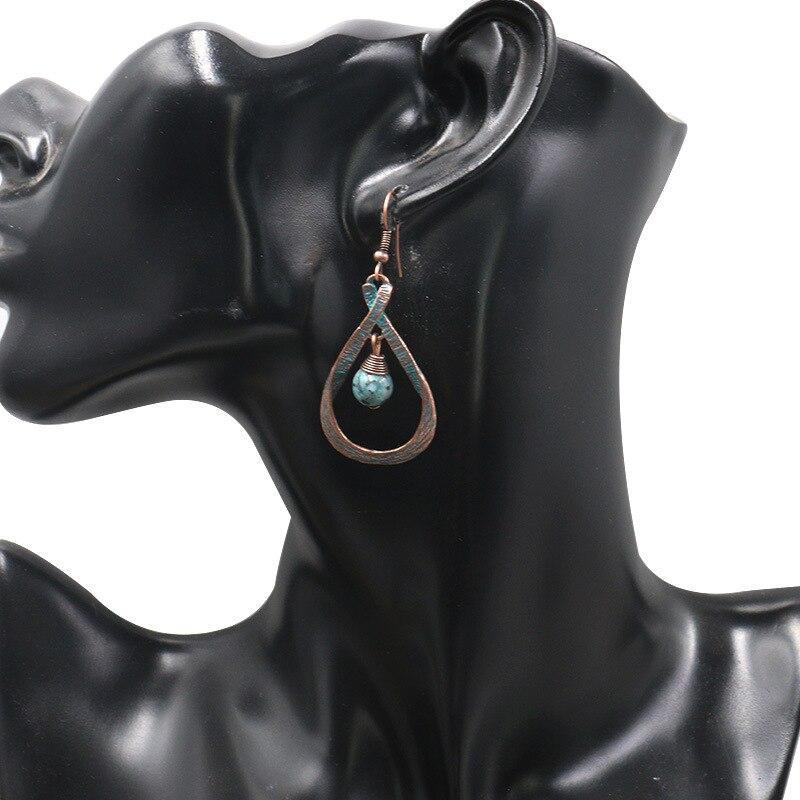 Vintage Water Drop Stone Dangle Earrings For Women