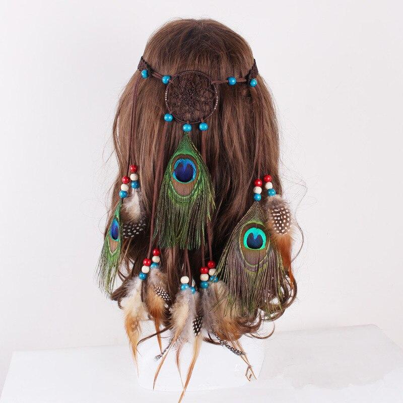 Bohemian Hippie Headband Dream Catcher Feather Headdress Accessories