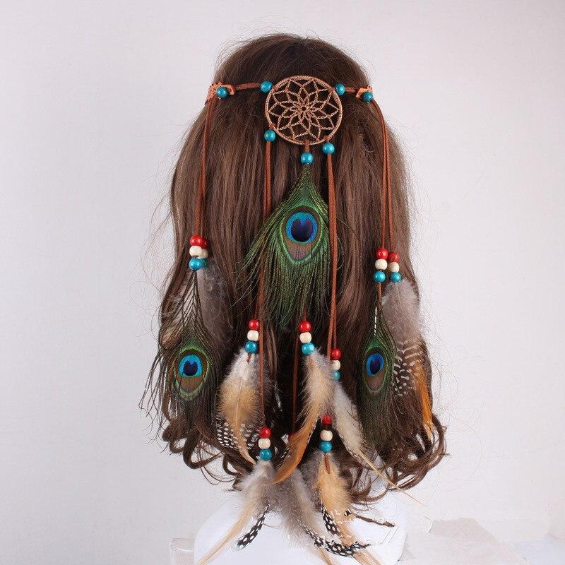 Bohemian Hippie Headband Dream Catcher Feather Headdress Accessories