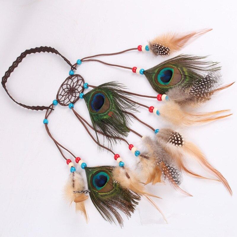 Bohemian Hippie Headband Dream Catcher Feather Headdress Accessories