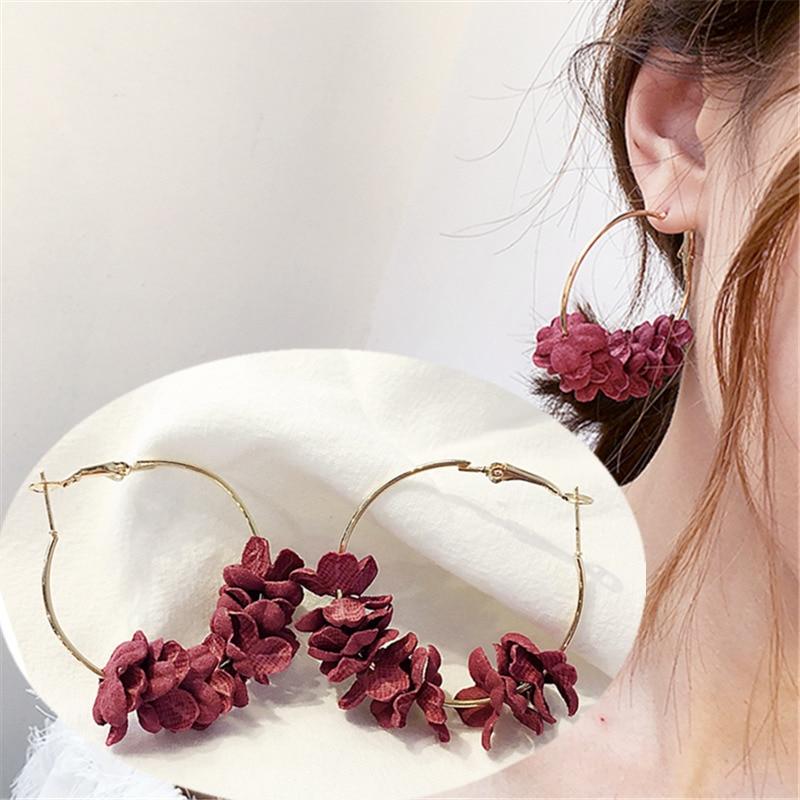 Geometric Big Circle Hoop Earrings Women