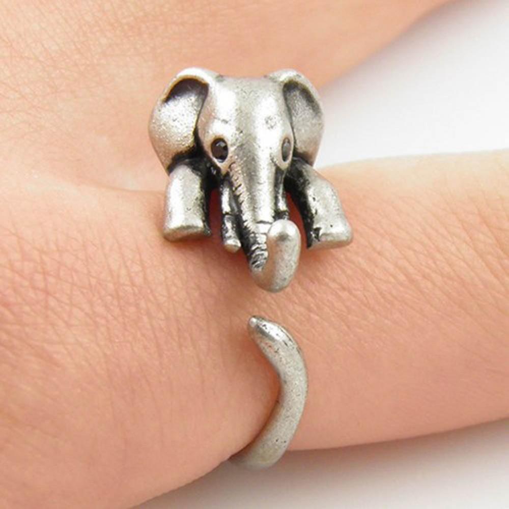 Vintage Boho Chic Mid Finger Elephant Ring