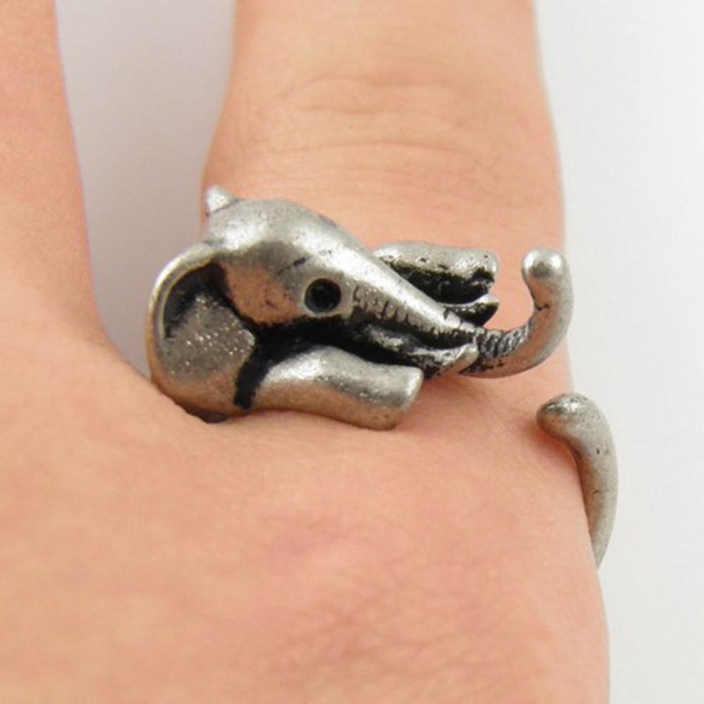 Vintage Boho Chic Mid Finger Elephant Ring