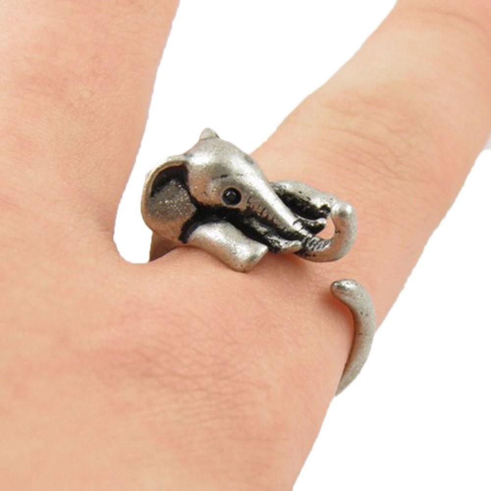 Vintage Boho Chic Mid Finger Elephant Ring