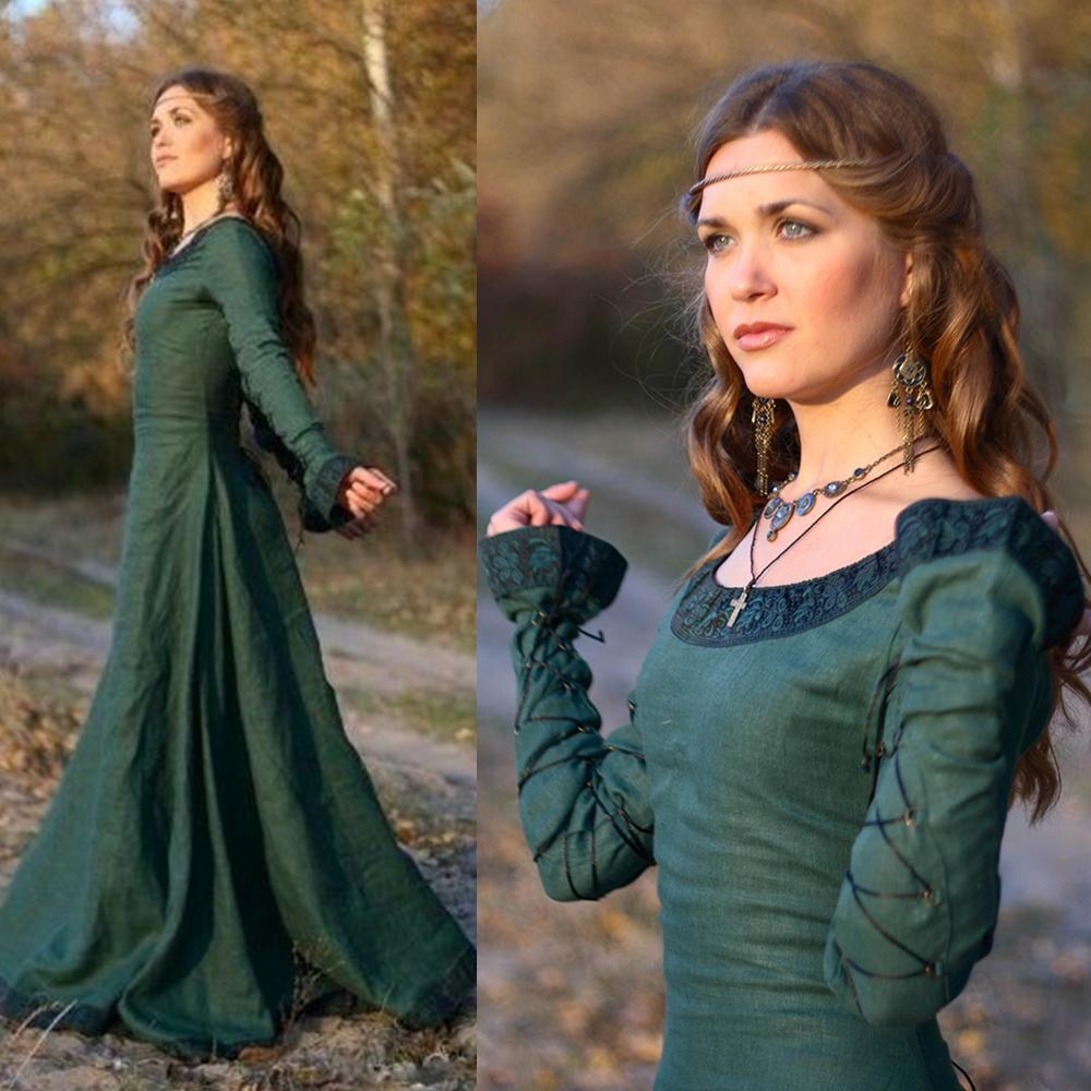 Autumn Vintage Women Medieval Renaissance Victorian Dress Cosplay Costume Princess Long Maxi Robe Femme Christmas Ball Gowns