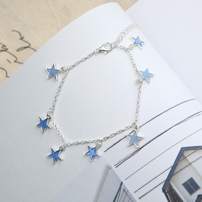 Luminous Ladies Beach Winds Blue Pentagon Star Anklet