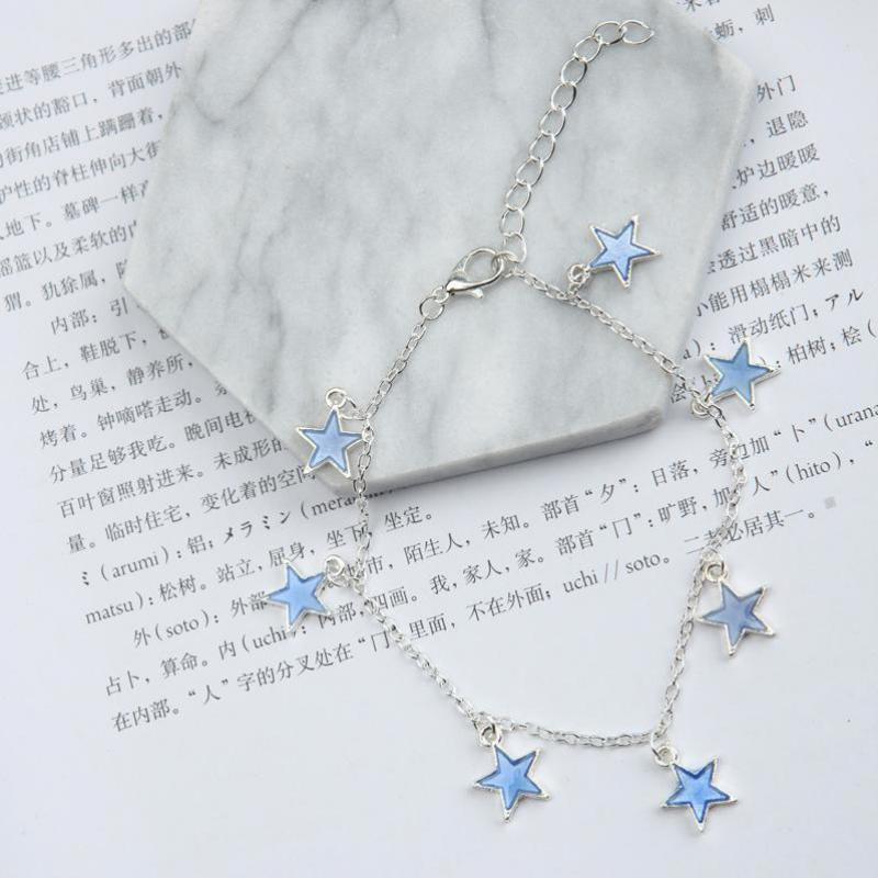 Luminous Ladies Beach Winds Blue Pentagon Star Anklet