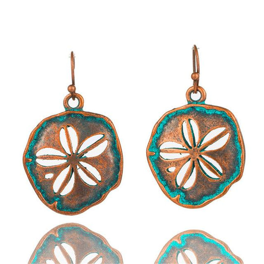 Bohemian Statement Exaggerated antique green metal water drop earrings for women