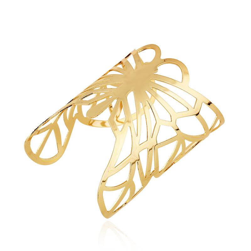 Metal Plated Hollow Butterfly Bangle Bracelet