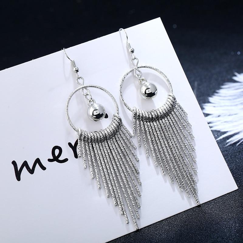 Vintage  Shiny Tassel Long Drop Dangle Earring  for Women