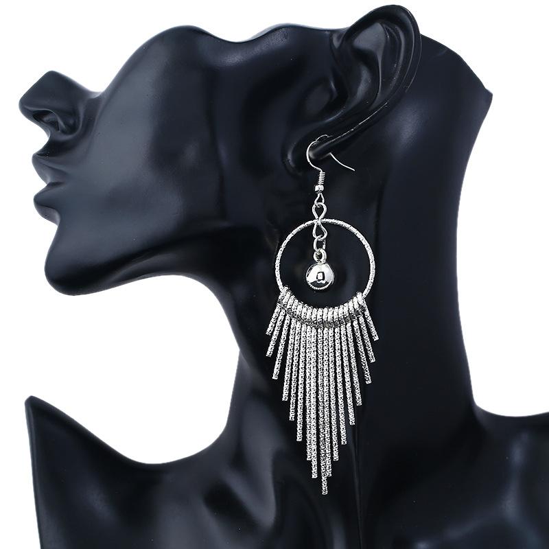 Vintage  Shiny Tassel Long Drop Dangle Earring  for Women