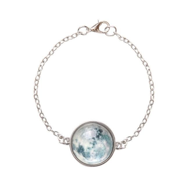 Moon Bracelet Glow Phase Silver Chain Bracelet