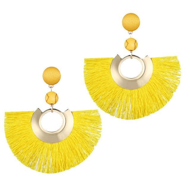 Bohemian Big Tassel Drop Women Fringe Handmade Brincos Statement Fashion Woman Earrings