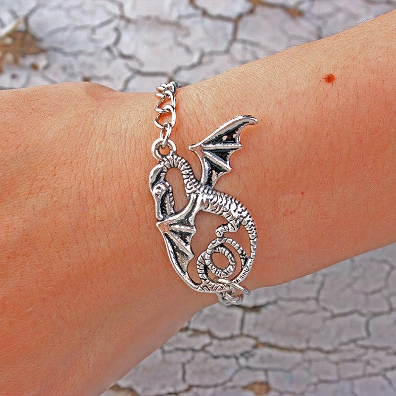 Metal Dragon Octopus Snake Bat Exaggerated Ancient Silver Color Bracelet