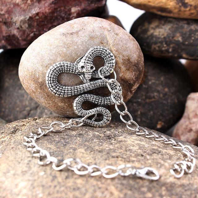 Metal Dragon Octopus Snake Bat Exaggerated Ancient Silver Color Bracelet