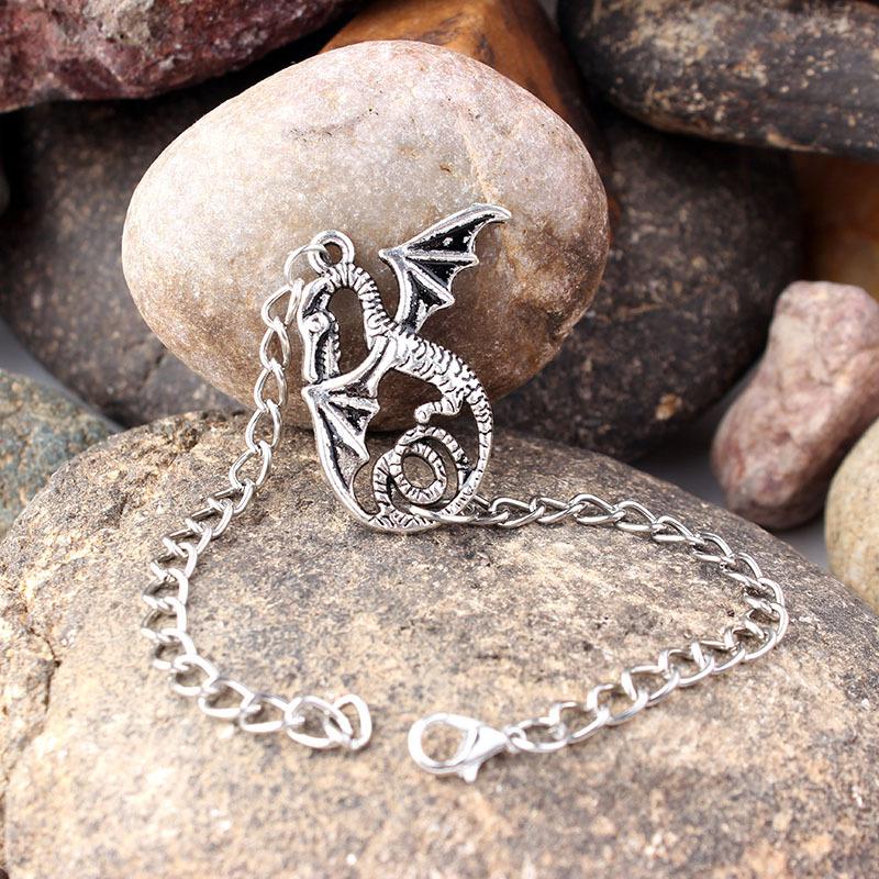 Metal Dragon Octopus Snake Bat Exaggerated Ancient Silver Color Bracelet