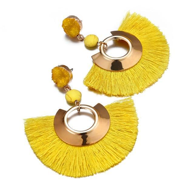 Bohemian Big Tassel Drop Women Fringe Handmade Brincos Statement Fashion Woman Earrings