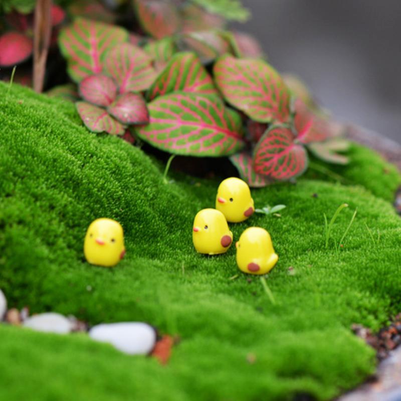 10Pcs Set Easter Party Mini Chicken Ornament Lovely Resin Fairy Miniature Garden Scene Home Garden Crafts Decoration