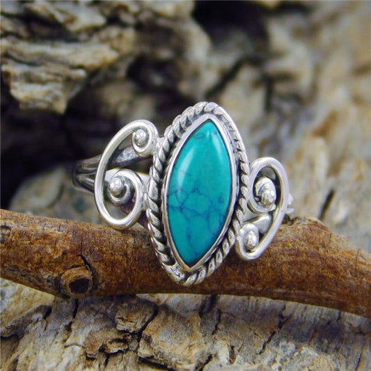 Retro Green Stone Rings for Women Wedding Ring Jewelry