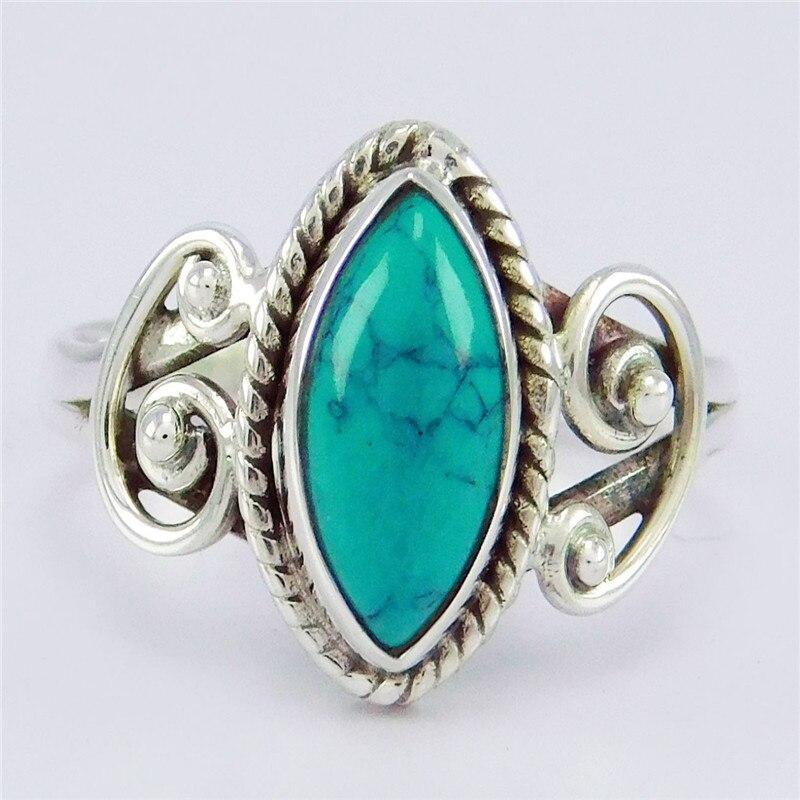 Retro Green Stone Rings for Women Wedding Ring Jewelry