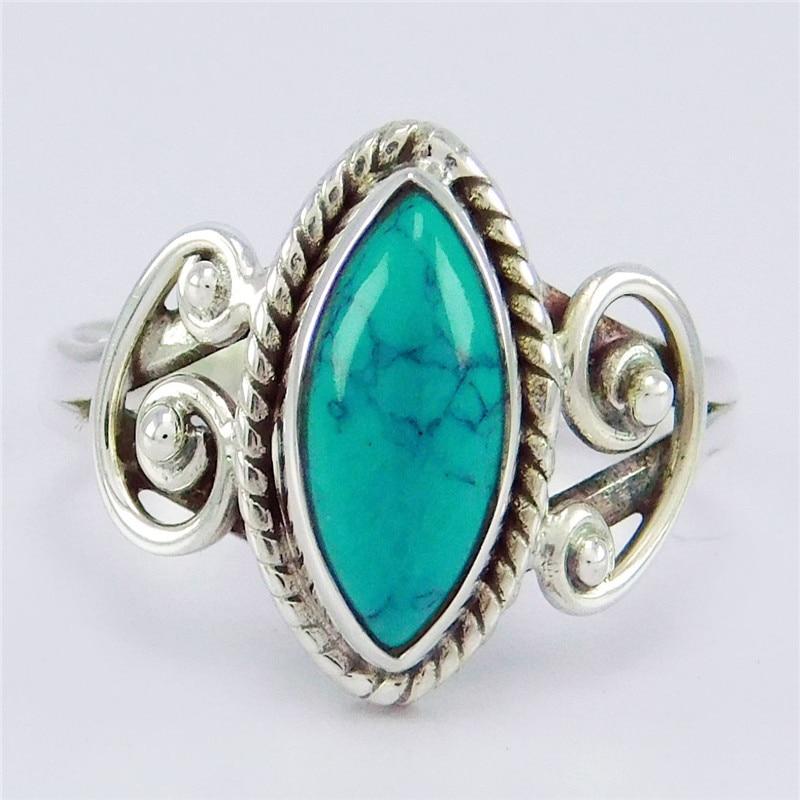 Retro Green Stone Rings for Women Wedding Ring Jewelry