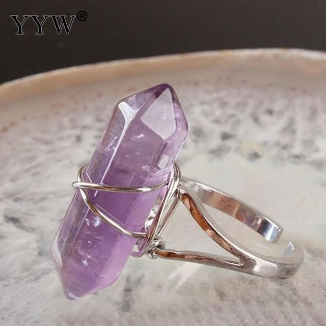 Natural Gem Stone Finger Adjustable Ring Boho Jewelry