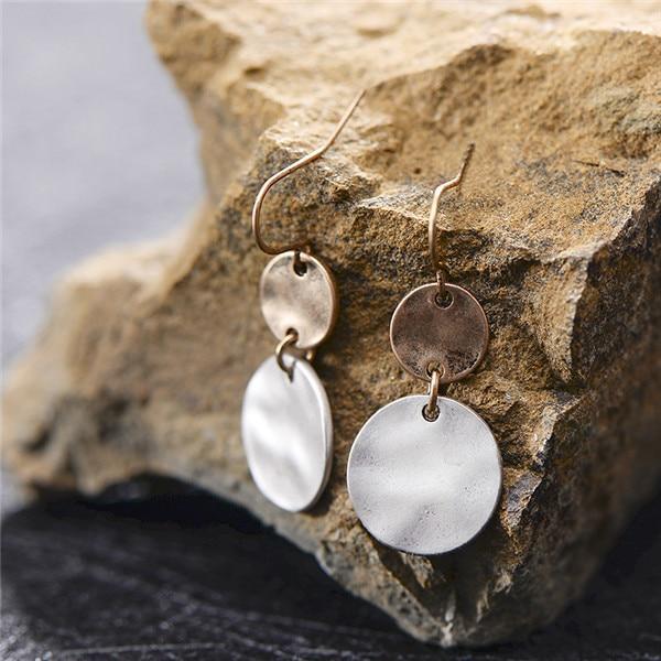 Simple Style Retro Round Drop Ethnic Pendant Fashion Coin Dangle Earring