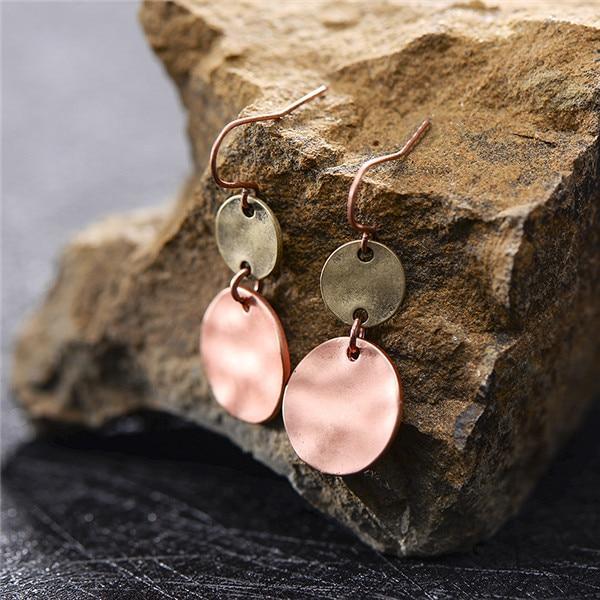 Simple Style Retro Round Drop Ethnic Pendant Fashion Coin Dangle Earring