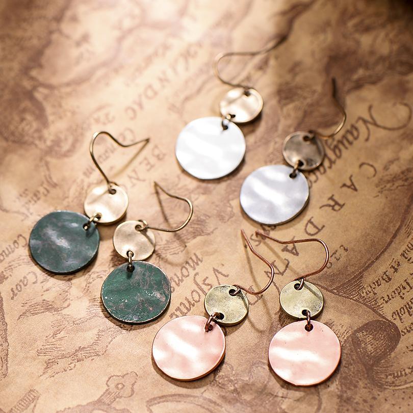 Simple Style Retro Round Drop Ethnic Pendant Fashion Coin Dangle Earring